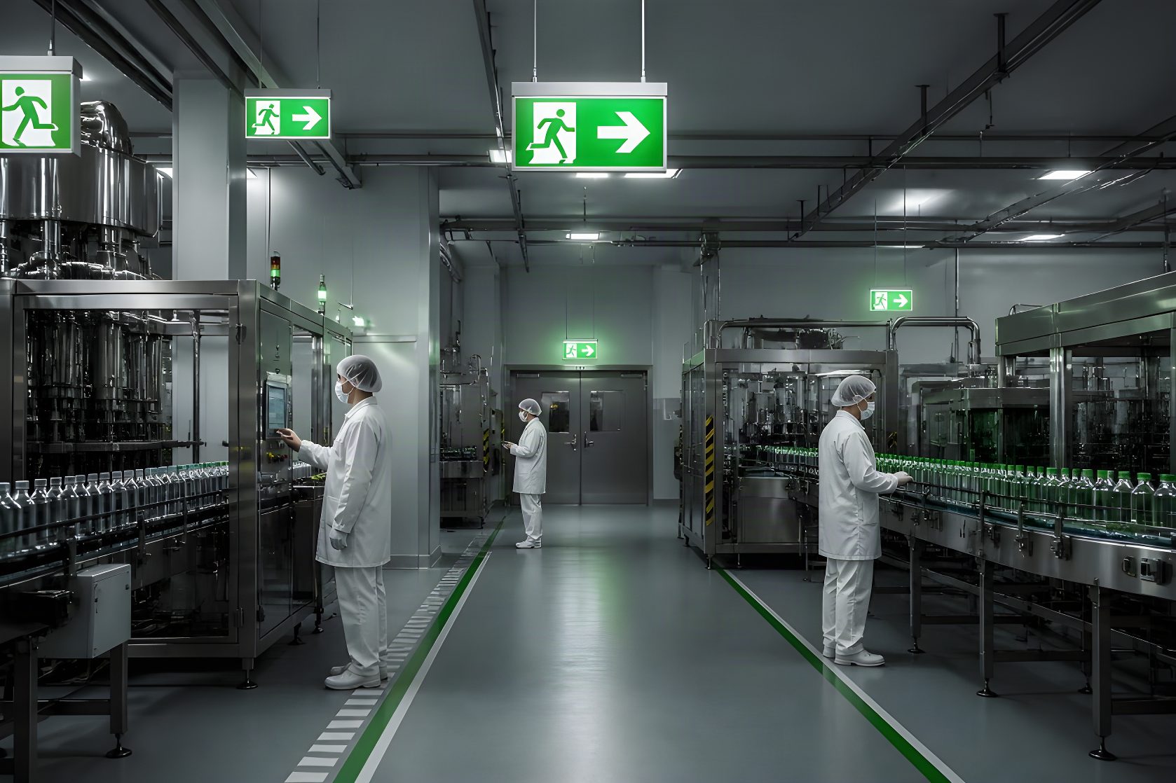 Not- und Sicherheitsbeleuchtung: Rettungszeichenleuchten in der Produktion